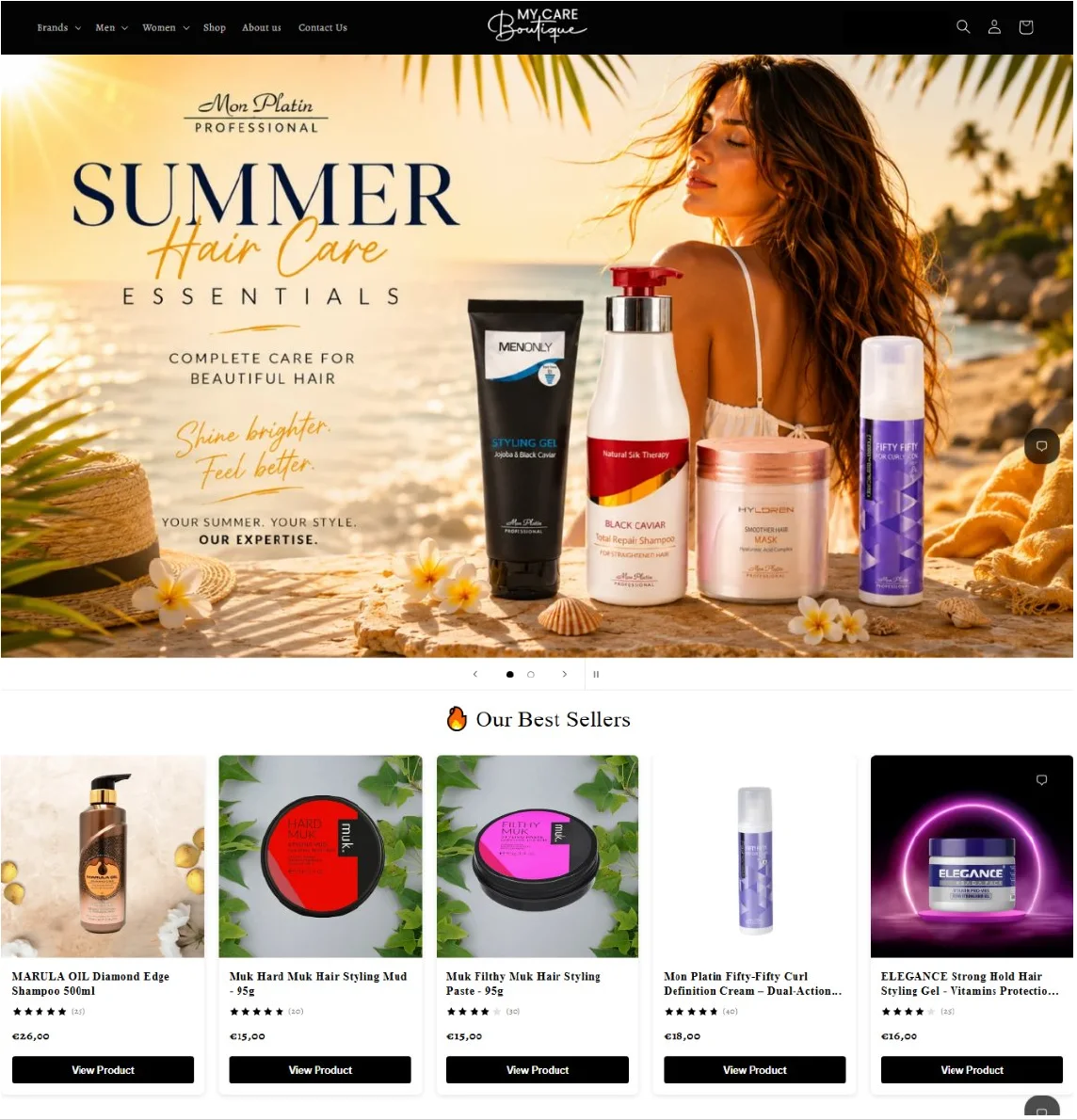 Website Development 31 mycareboutique.com page built by ECLETE