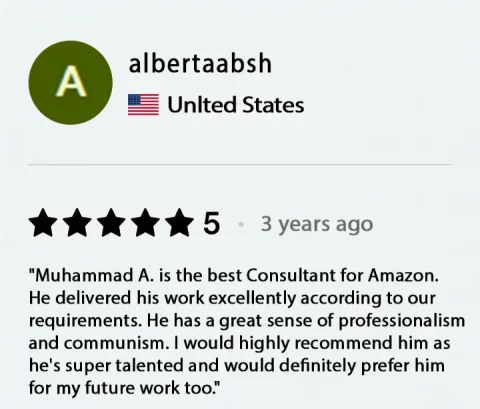 Screenshot of a five-star review from albertaabsh, United States, for ECLETE