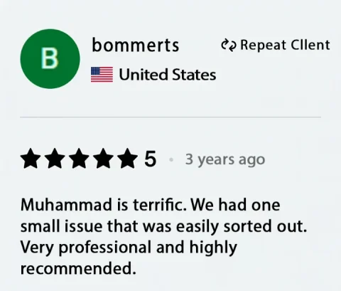 Screenshot of a five-star review from bommerts, United States, for ECLETE