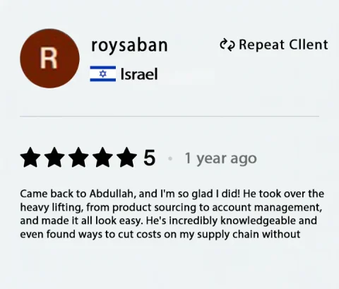 Screenshot of a five-star review from roysaban, Israel, for ECLETE