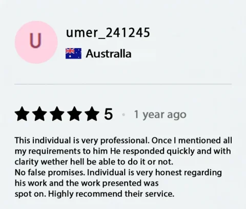 Screenshot of a five-star review from umer_241245, Australia, for ECLETE