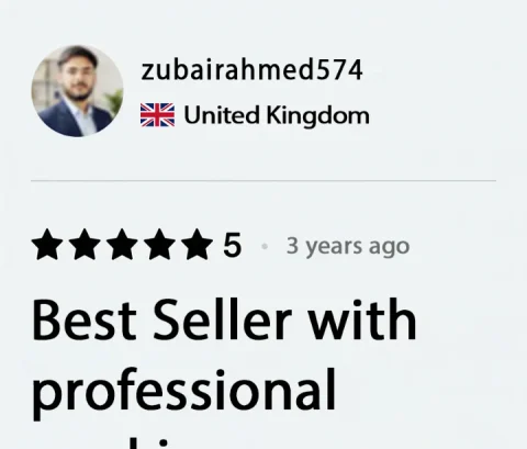 Screenshot of a five-star review from zubairahmed574, United Kingdom, for ECLETE