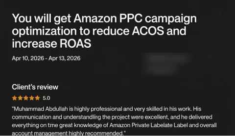 Screenshot of a five-star review from Amazon private label seller, Amazon PPC optimisation, for ECLETE