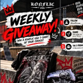 Konflic USA buyer photo and giveaway post