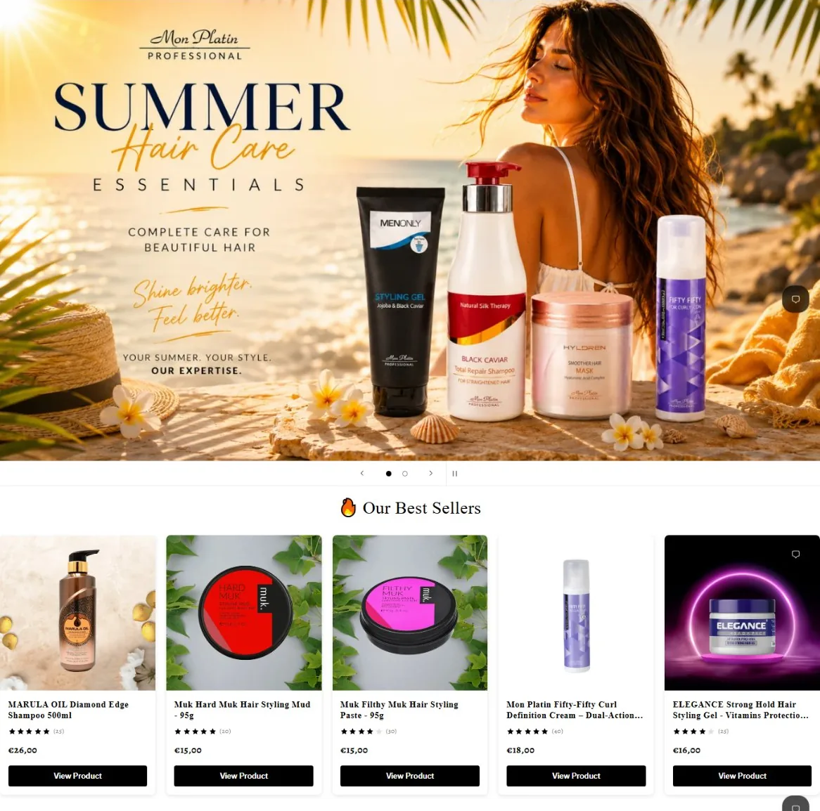 My Care Boutique Shopify Case Study 2 My Care Boutique Shopify homepage with seasonal banner and best sellers