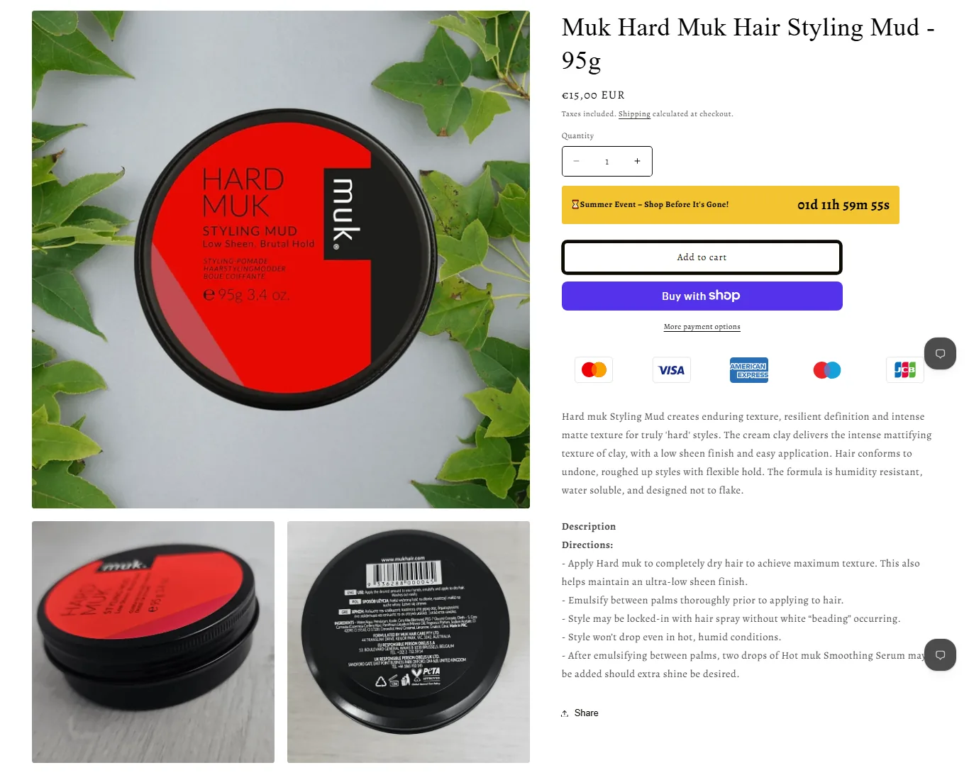 My Care Boutique Shopify Case Study 3 My Care Boutique Hard Muk product page