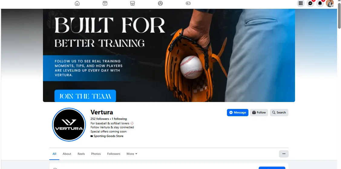 Vertura Facebook page: Built for Better Training