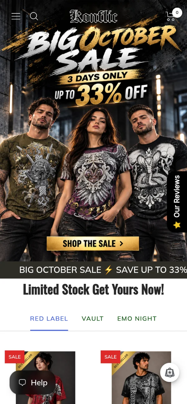 Website Development 2 Konflic USA store on mobile