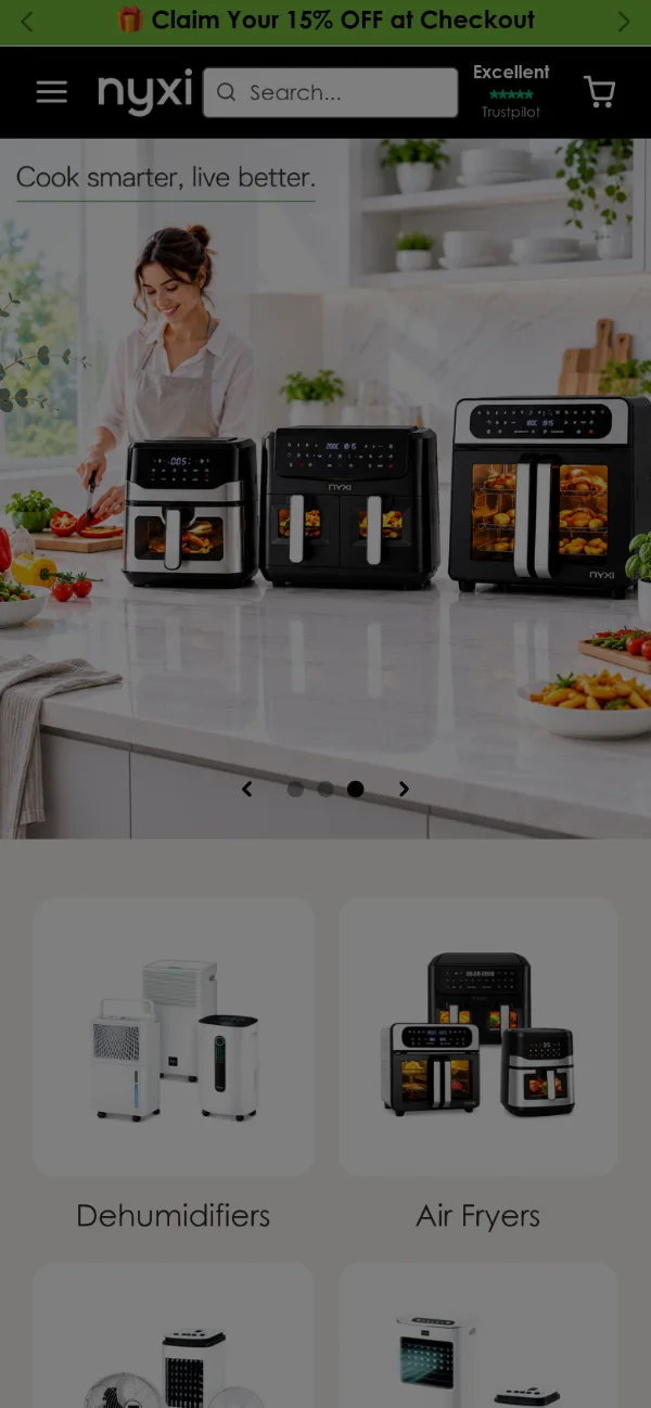 Nyxi Store on mobile